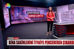 Apartmanın girişi çöktü!