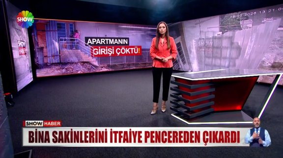 Apartmanın girişi çöktü!