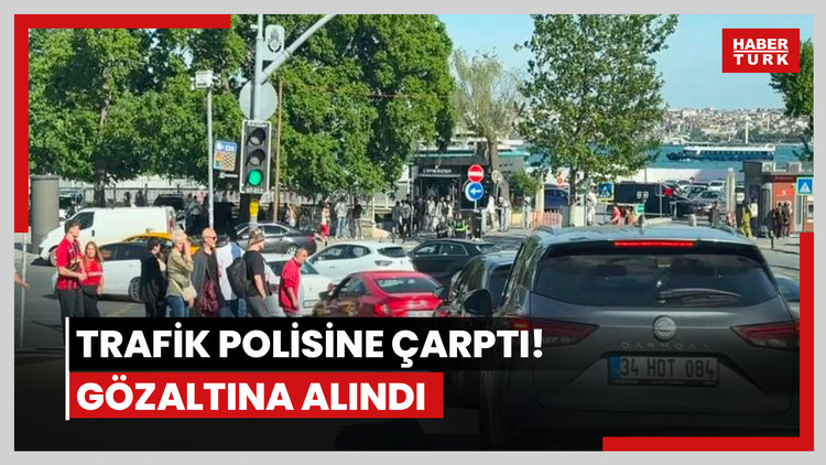Trafik polisine çarptı! Gözaltına alındı