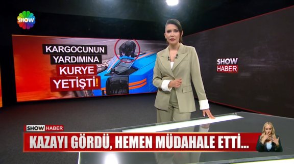 Kargocunun yardımına kurye yetişti! 