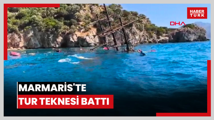 Marmaris'te tur teknesi battı