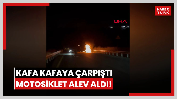 Otomobille kafa kafaya çarpıştı! Motosiklet alev aldı! 25 yaşında hayata veda!