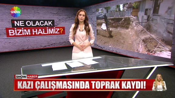 Kazı sırasında toprak kaydı! 
