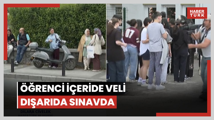 Öğrenci içeride veli dışarıda sınavda