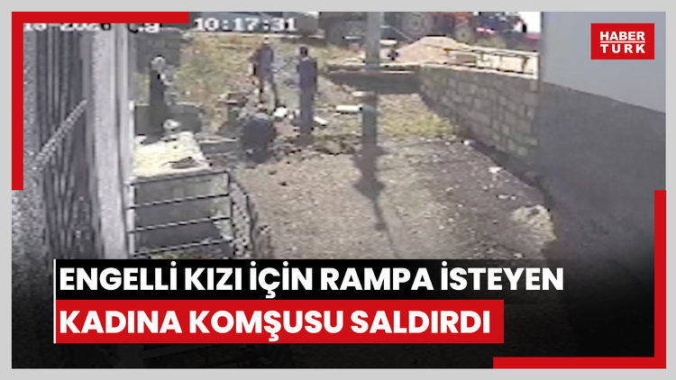 Engelli kızı için rampa isteyen kadına komşunun kürekli saldırısı kamerada; şüpheli tutuklandı