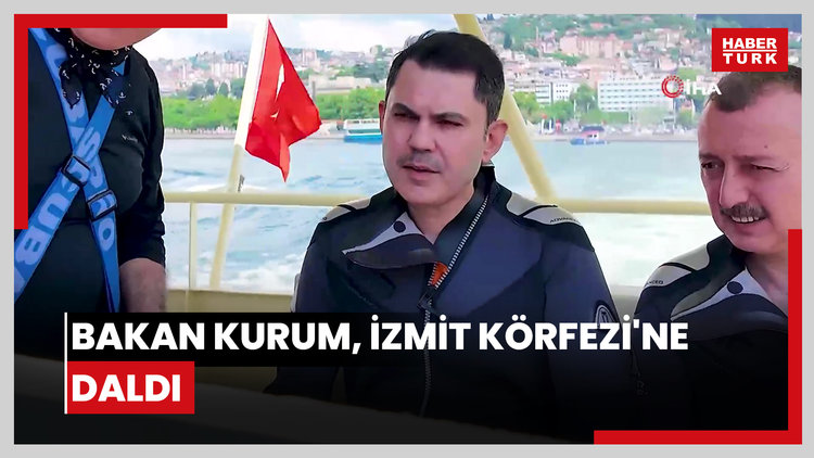 Bakan Kurum, dip çamuru temizliği süren İzmit Körfezi'ne daldı