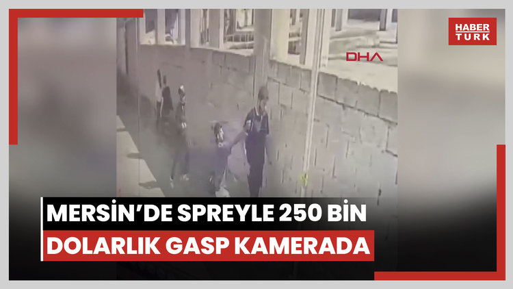 Mersin'de spreyle 250 bin dolarlık gasp kamerada