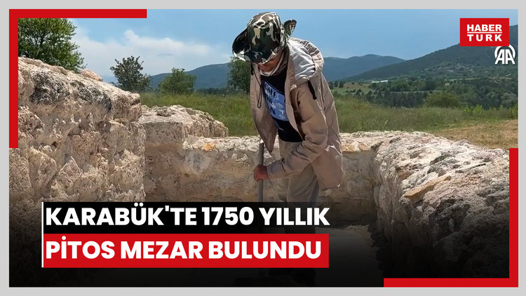 Karabük'te 1750 yıllık pitos mezar bulundu