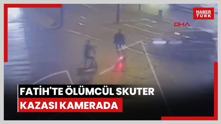 Fatih'te Moldovalı skuter sürücüsünün hayatını kaybettiği kaza kamerada