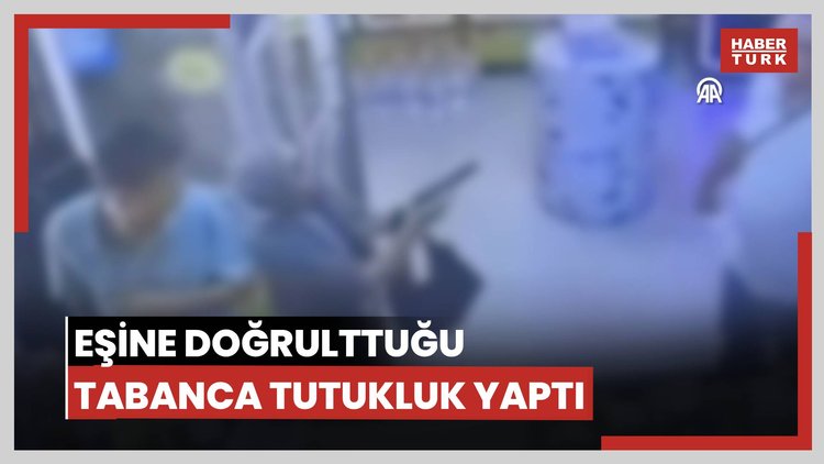 Eşine doğrulttuğu tabanca tutukluk yaptı