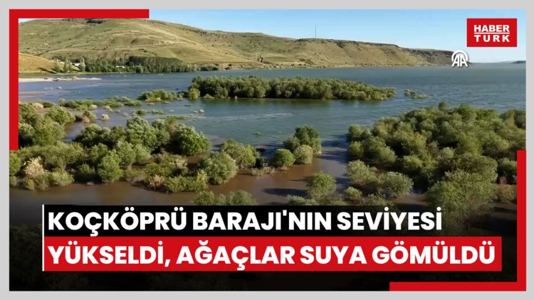 Koçköprü Barajı'nın seviyesi yükseldi, ağaçlar suya gömüldü