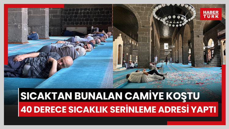 Sıcaktan bunalan camiye koştu