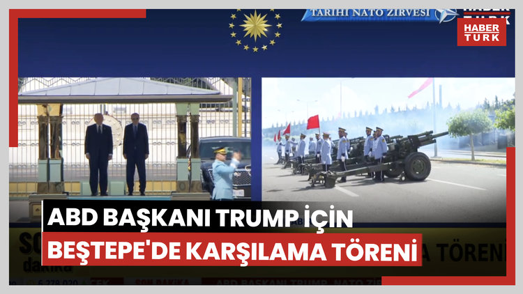 ABD Başkanı Trump için Beştepe'de karşılama töreni