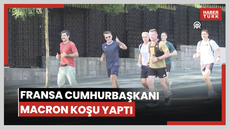 Fransa Cumhurbaşkanı Macron koşu yaptı
