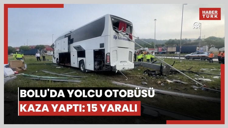 Anadolu Otoyolunun Bolu kesiminde kaza yapan yolcu otobüsündeki 15 kişi yaralandı