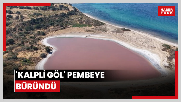 'Kalpli Göl' pembeye büründü