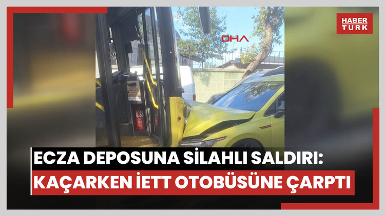 Gaziosmanpaşa'da ecza deposuna silahlı saldırı: Şüpheli kaçarken İETT otobüsüne çarptı