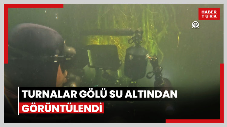 Yüzen adalara ev sahipliği yapan Turnalar Gölü su altından görüntülendi