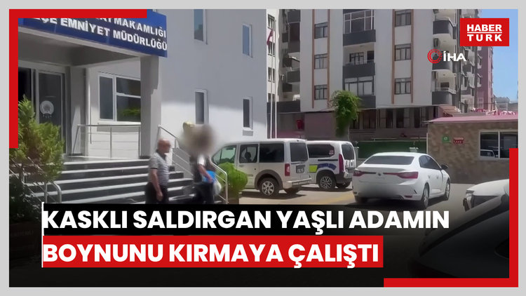 Film sahnesi değil kasklı dehşet: Yaşlı adamın boynunu kırmaya çalışan şüpheli önce kameralara sonra polise yakalandı