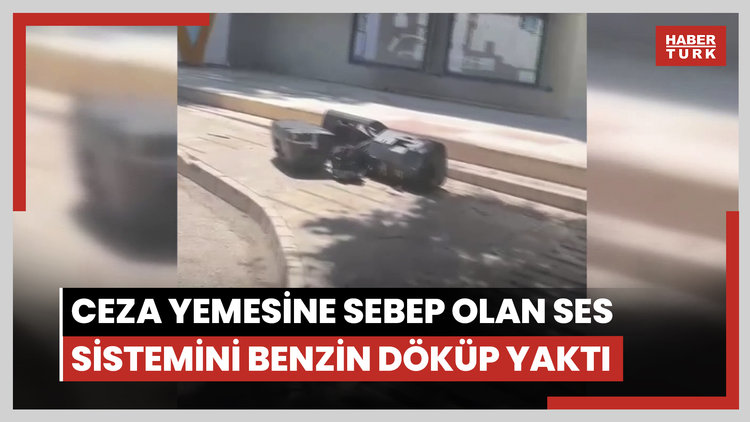 İşletme sahibi 800 bin lira ceza yemesine sebep olan ses sistemini belediye önünde benzin döküp yaktı
