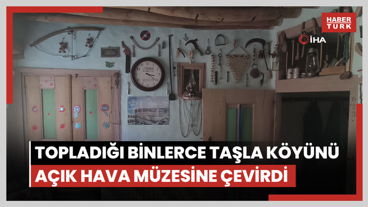 Topladığı binlerce taşla köyünü açık hava müzesine çevirdi