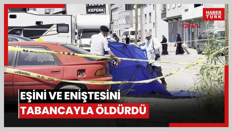Eşini ve eniştesini tabancayla öldürdü