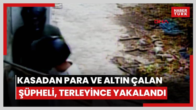 Evdeki kasadan para ve altın çalan şüphelilerden biri terleyip, kaskını çıkarınca yakalandılar