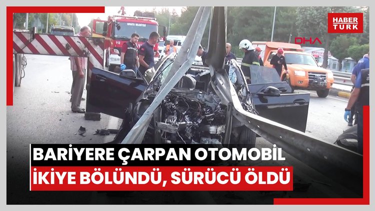 Bariyere çarpan otomobil ikiye bölündü, sürücü öldü