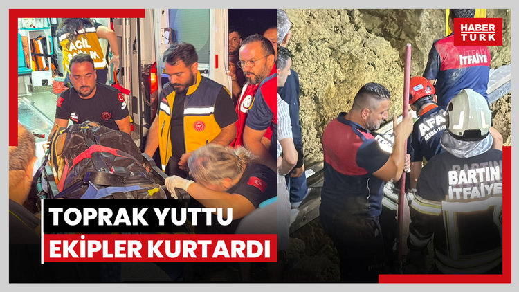 Toprak yuttu ekipler kurtardı