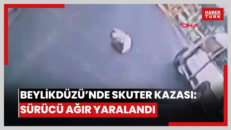 Beylikdüzü'nde servis minibüsünün çarptığı skuter sürücüsü ağır yaralandı