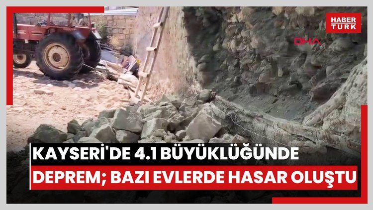 Kayseri'de 4.1 büyüklüğünde deprem; bazı evlerde hasar oluştu