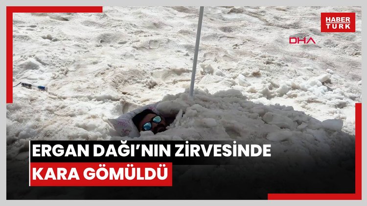 Ergan Dağı'nın zirvesinde kara gömüldü