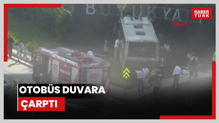 Otobüs duvara çarptı