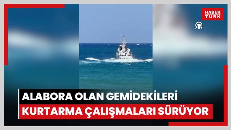 Girne açıklarında alabora olan gemidekileri kurtarma çalışmaları sürüyor