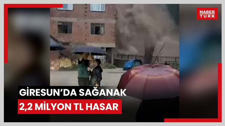 Giresun'da sağanak 2,2 milyon liralık hasara neden oldu; dere taşması kamerada