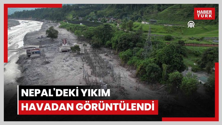 Nepal'deki yıkım havadan görüntülendi