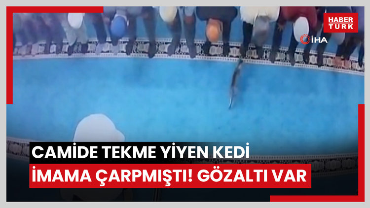 Camide tekme yiyen kedi imama çarpmıştı! Gözaltı var