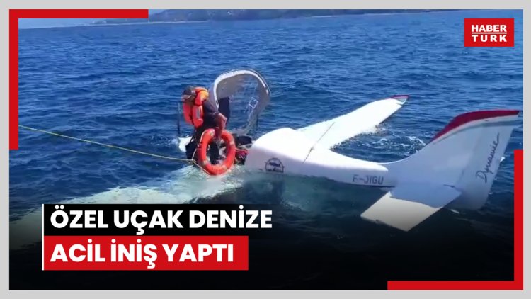 Özel uçak denize acil iniş yaptı