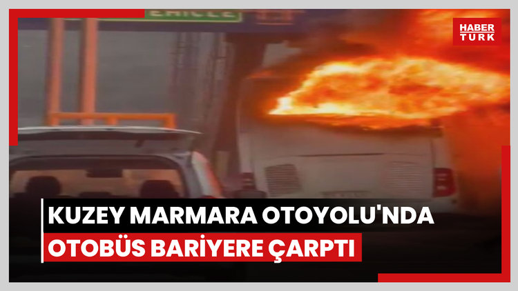 Kuzey Marmara Otoyolu'nda otobüs bariyere çarptı