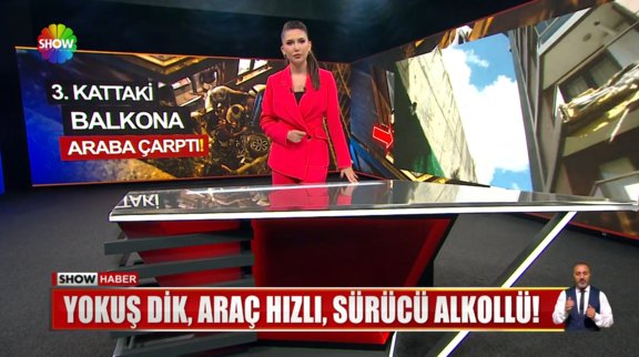 Evin balkonuna araba çarptı!