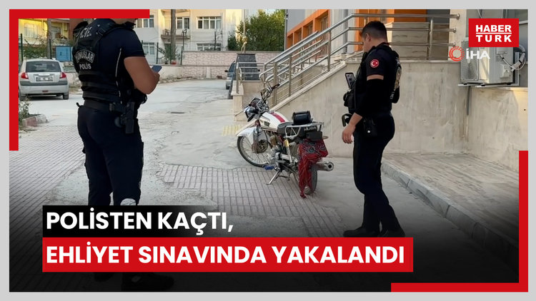 Polisten kaçıp ehliyet sınavına girdi, polis sınav merkezi kapısında sürücüyü bekledi