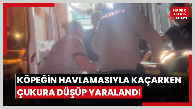 Köpeğin havlamasıyla kaçarken çukura düşüp yaralandı
