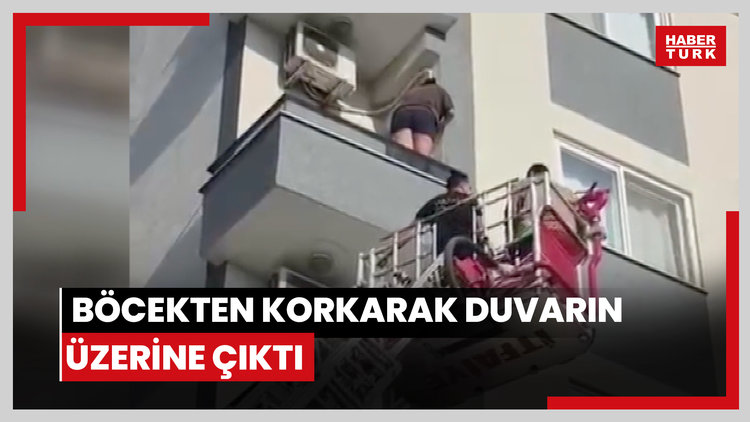 Böcek korkusuyla balkon duvarının üzerine çıkan kadın, ölümle burun buruna geldi
