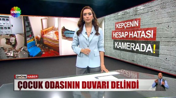 Kepçe çocuk odasının duvarını deldi!