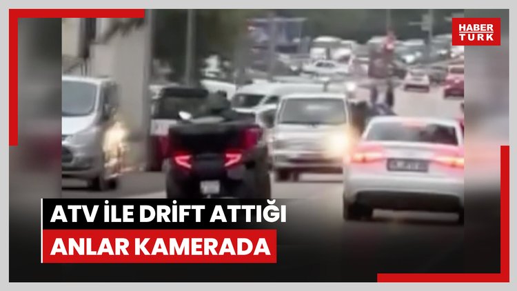 ATV ile drift attığı anlar kamerada