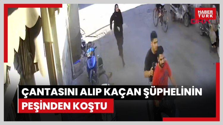 Çantasını alıp kaçan şüphelinin peşinden koştu