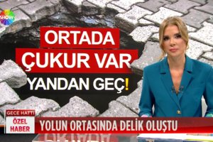 Yolun ortasında delik oluştu! 