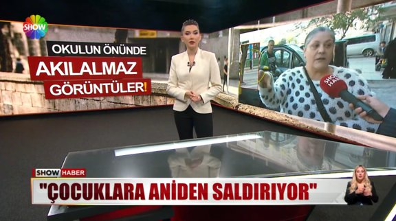 Okulun önünde makaslı kadın paniği!
