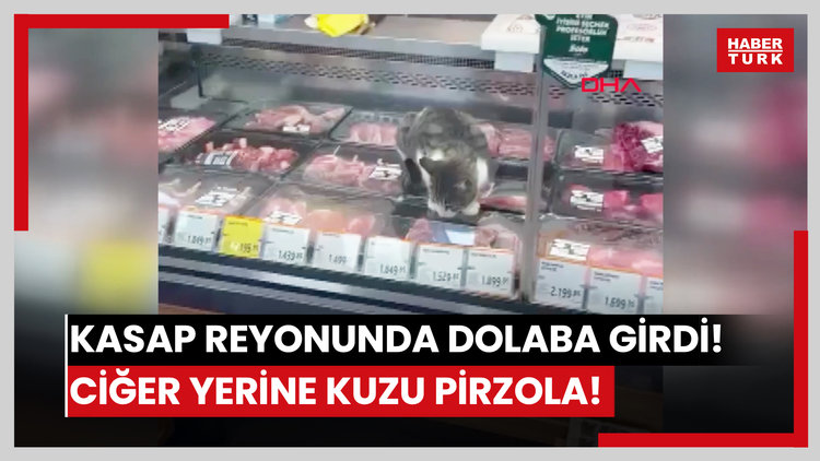 Kasap reyonunda dolaba girdi! Ciğer yerine kuzu pirzola!