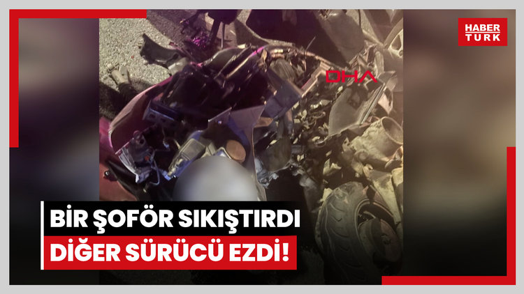 Bir şoför sıkıştırdı diğer sürücü ezdi!